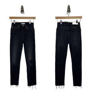 Re/Done | High Rise Stovepipe Jeans Comfort Stretch Lived In Black 25